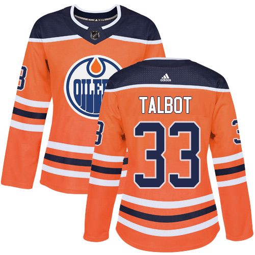 Adidas Edmonton Oilers #33 Cam Talbot Orange Home Authentic Women Stitched NHL Jersey